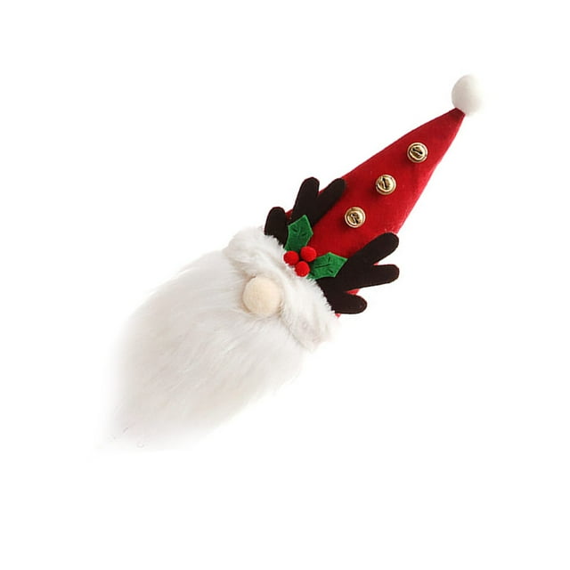 Bearachild Funda de botella de vino de felpa, muñeco sin rostro barbudo de Navidad, ropa de elfo, cerveza, manga de botella de vino de Navidad caliente, Kits de decoración para fiestas Type1 Rodolfo Bearachild HA068254-01