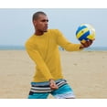 thumbnail image 5 of Tyhengta Men's Long Sleeve Swim Shirts Rashguard UPF 50+ UV Sun Protection Shirt Athletic Workout Running Hiking T-Shirt Swimwear Yellow 2XL, 5 of 8