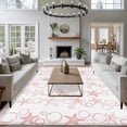 thumbnail image 3 of Pink Coastal Area Rugs 8'x10', Washable Small Throw Rugs for Living Room Patio, Starfish Nautical Ocean Sea Wooden Indoor Outdoor Rug Non-Slip Low Pile Carpet Runner Reversible Floor Mats, 3 of 8