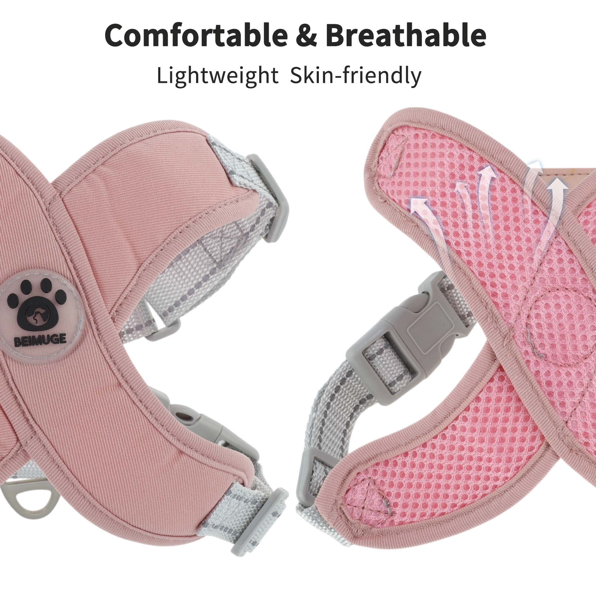 Unique Bargains Adjustable Anti-Choking Dog Bust Harness Pink