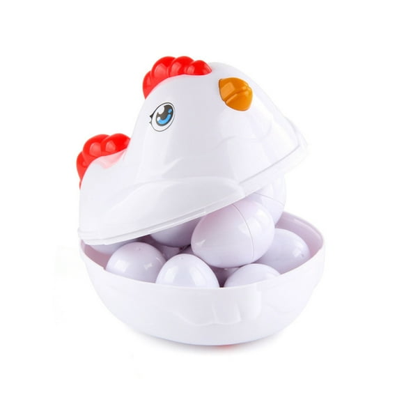 TopLLC Toddler Toys Matching Eggs Toddler Toy With Push & Pull Chook Boxs, 12 Pcs Learning Eggs Toys, Multiple Shapes And Colors Fine Motor Skills Sensory Toy, Gift For Boys Girls