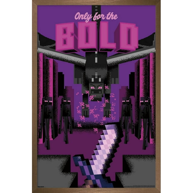 Minecraft: Discover - Only For The Bold Wall Poster, 14.725" x 22.375" Framed