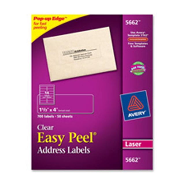 Avery Consumer Products Laser Labels- Mailing- 1-.33in.x4in.- Clear