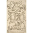 thumbnail image 2 of Giovanni Battista Foggini 16x24 Gold Ornate Framed and Double Matted Museum Art Print Titled - Design for a Sculpture Consisting of a Satyr and Satyress Holding a Vase (1652-1725), 2 of 4