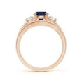 thumbnail image 2 of ANGARA Natural 1 Ct Sapphire and Diamond Three Stone Bridal Set in 14K Rose Gold for Women (Size-6mm) | September Birthstone, Anniversary, Jewelry Gift for Women | Natural Blue Sapphire Ring, 2 of 8