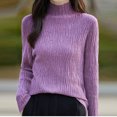 thumbnail image 5 of Vetsdori Womens Sweaters Style Pullover Plain Turtleneck Purple Warm Fashion Sweaters for Women, 5 of 5
