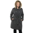 thumbnail image 3 of Alpine Swiss Womens Parka Trench Pea Coat Belt Jacket Faux Fur Hood Reg & Plus Sizes, 3 of 6