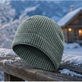 thumbnail image 5 of GSPCLAM Mens Hats Winter Fleece Thick Windproof Outdoor Activity Beanie Hats Solid Color Waffle Textured Beanie Gray, 5 of 5