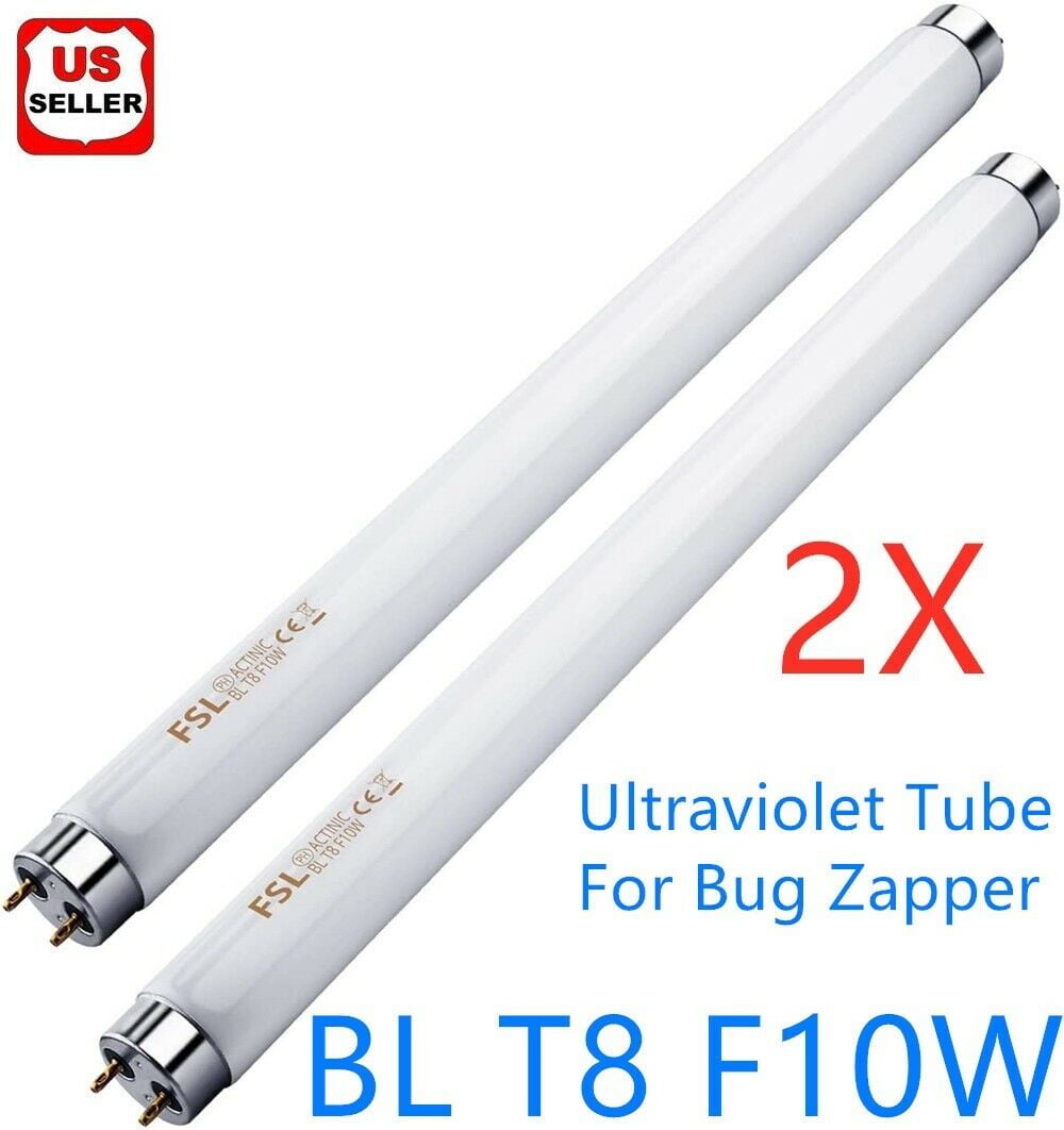 2x 10W T8 Ultraviolet Light Tubes UV Electric Insect Fly Killer Mosquito Zapper 