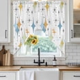 thumbnail image 6 of Blue Yellow Diamond Swag Valances for Windows, Kitchen Window Curtains Over Sink, Modern Geometric Middle Century Window Treatment Curtains for Living Room/Bedroom Curtains 2 Panel Sets 36"x45", 6 of 8