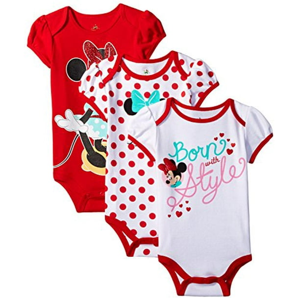 Disney - Disney Baby-Girls Minnie Mouse Bodysuit, White, 0-3 Months ...