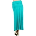 thumbnail image 3 of Moa Collection Women's Plus Size High Waist Foldable Elastic Band Relaxed Fit Solid Maxi Skirt, 3 of 4