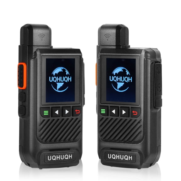 UQHUQH Lifetime Free Unlimited Range Walkie Talkies-4G LTE POC Long Range Two-Way Radios with Rapid PTT, 2-Pack