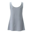 thumbnail image 6 of Spring Tops for Women Homenesgenics Tank Tops for Women under $5 Fashion Women's Casual Round Neck Solid Color Button Sleeveless Tops T-Shirt Blouse Gray L, 6 of 6