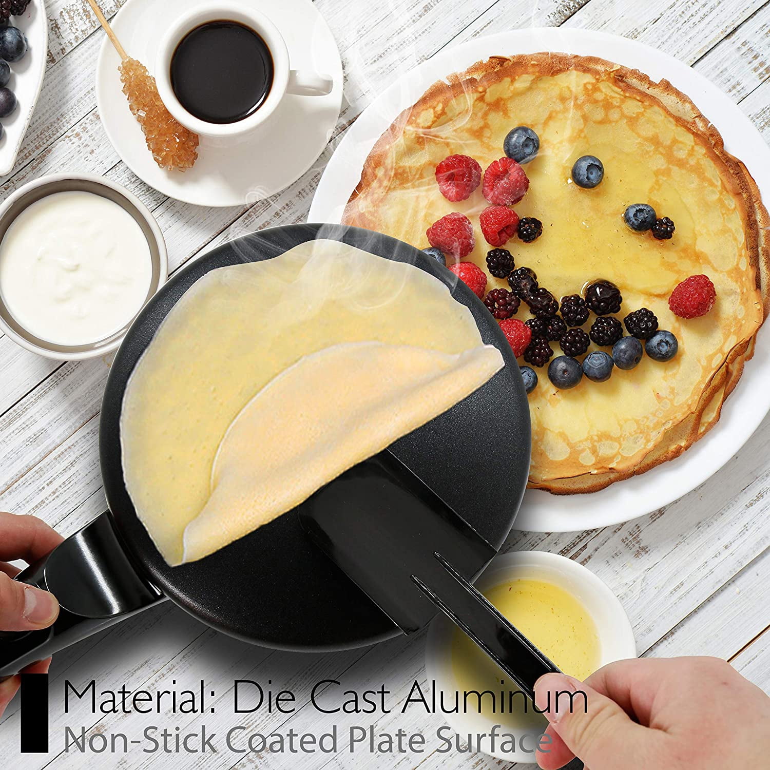 Nutrichef Electric Griddle Crepe Maker - Nonstick Pan Cooktop With  Automatic Temperature Control & Plug-in Operation For Kitchen & Countertop.  : Target