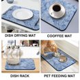 thumbnail image 6 of Washable Rubber Multicolored Floral Dish Drying Mats for Kitchen Counter Home Large Coffee Bar Pad Accessories and Decor for Utensils Stemware 18''x24'', 6 of 7