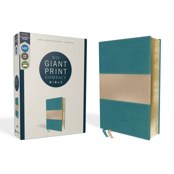 Niv, Giant Print Compact Bible, Leathersoft, Teal, Red Letter Edition, Comfort Print, (Hardcover)