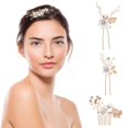 thumbnail image 4 of Accesorios para el cabello coreanos Horquilla para el cabello Peine lateral de boda Peine lateral de cristal Peine de velo, 4 of 4