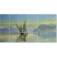 thumbnail image 1 of Ceramic Tile Mural-Peder Mork Monsted Ships Tile Mural Modern Interior Construction. 36" w x 18" h using (18) 6 x 6 ceramic tiles, 1 of 3