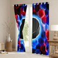 thumbnail image 3 of Manfei Sport Blackout Curtains Set of 2 (38x54 Each), Neon Honeycomb Living Room Curtains, Red Blue Black, 3 of 5