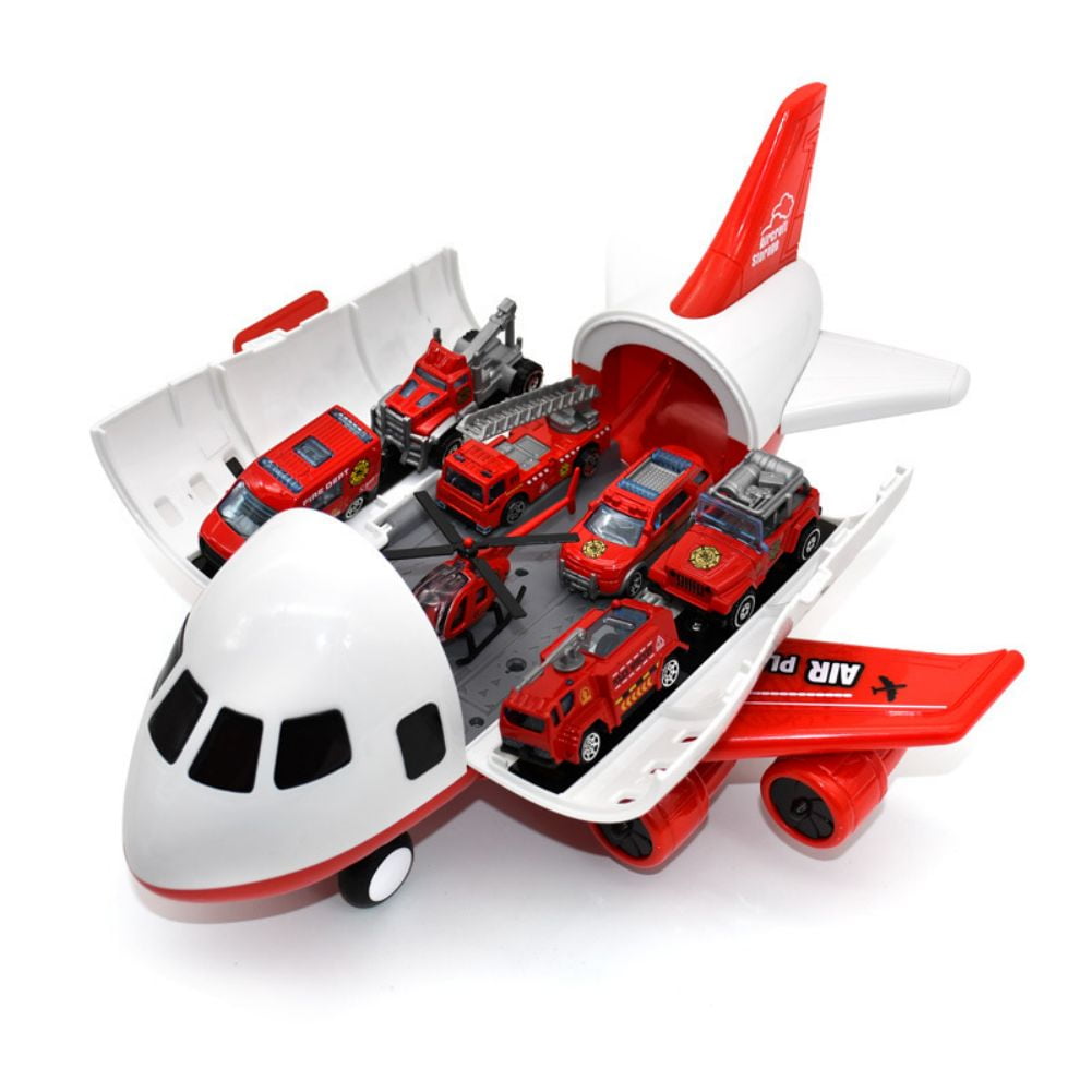 Esaierr Toddler Airplane Playset Transportation Cargo Plane Toys Includes 9 Mini Cars Airplane Parking Lot Suitable for Boys and Girls 3 4 5 6 Years Old