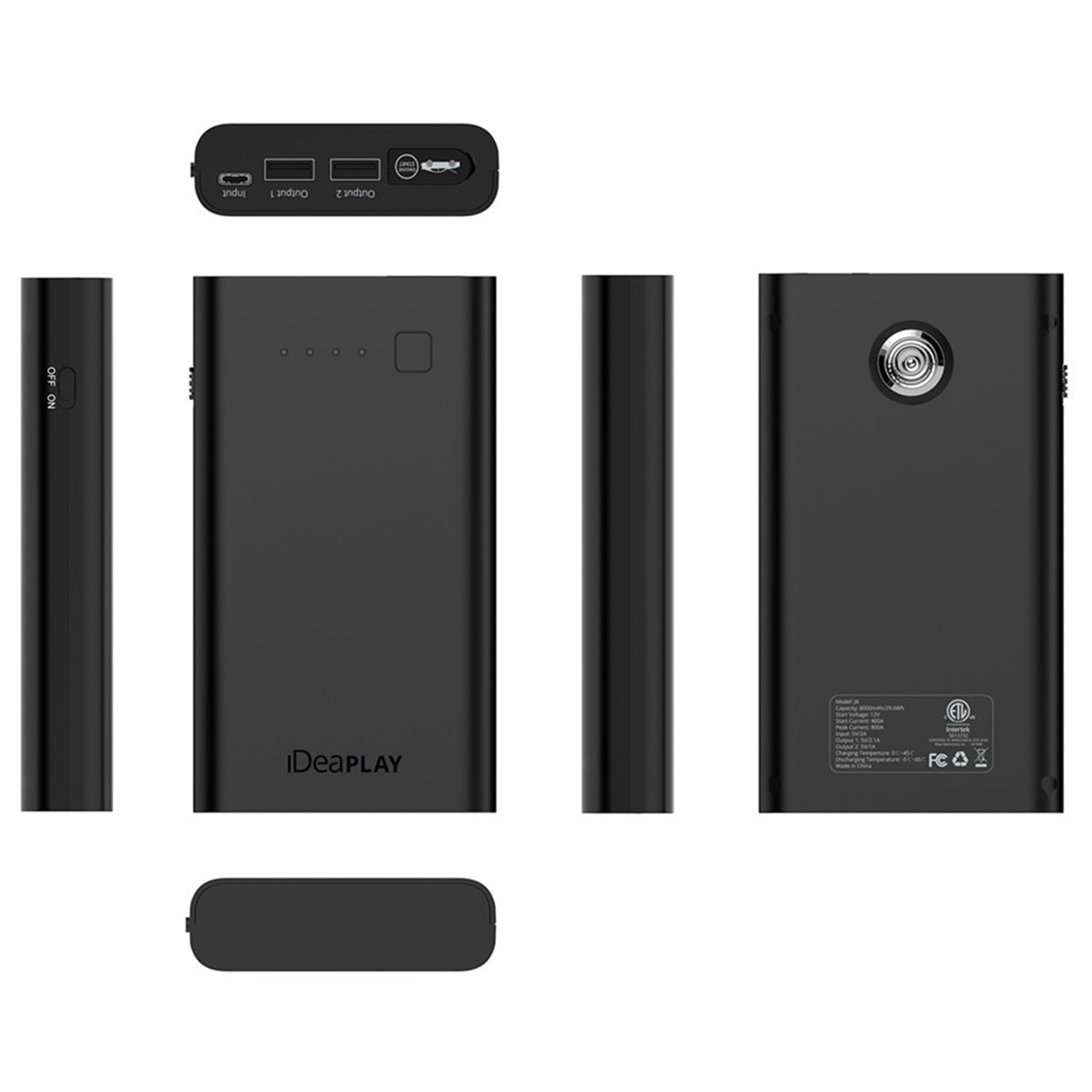 Portable Car Jump Starter, IDEAPLAY J8 8000mAh Car Jump Starter Power