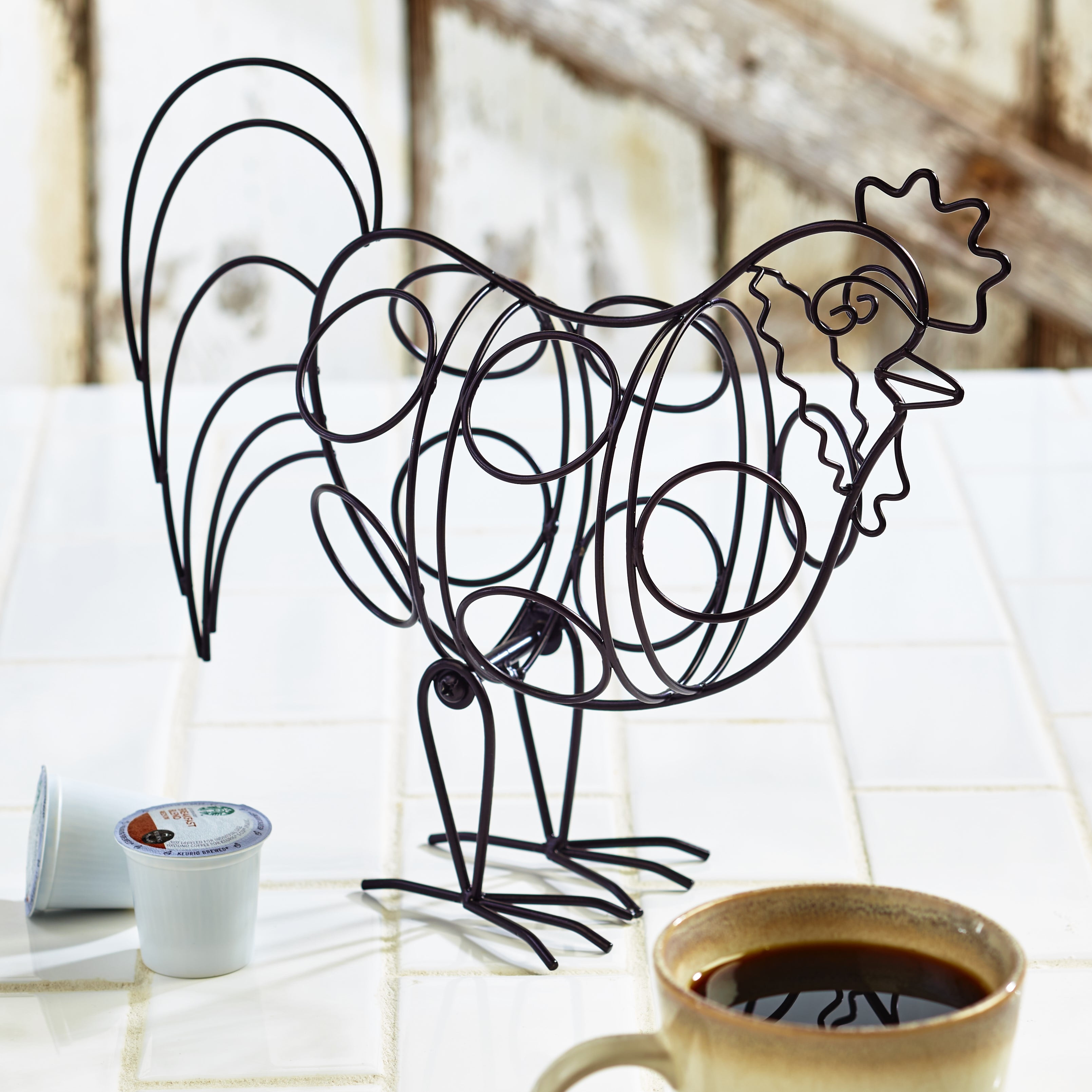 Country Rooster 8 Cup Coffee Pod Holder 