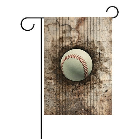 Brick Patio Sand Joints POPCreation 3D of A Baseball Garden Flag Brick Wall Sand Outdoor Flag Home Party 28x40 inches ()