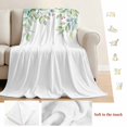 thumbnail image 5 of Eucalyptus Blanket Soft Cozy Warm Twin Blanket for Bed, Plush Fuzzy Flannel Fleece Blankets for Sofa, Spring Plant Watercolor Fruit Green White Throw Blankets for Couch, Gifts for Men, 60"x80", 5 of 9