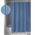 thumbnail image 3 of Blue Navy Striped Shower Curtain Set ，Waterproof Fabric Shower Curtains Fabric Texture Ocean Vintage Style Shower Curtains for Bathroom,Bathroom Decor 72"x72", 3 of 7