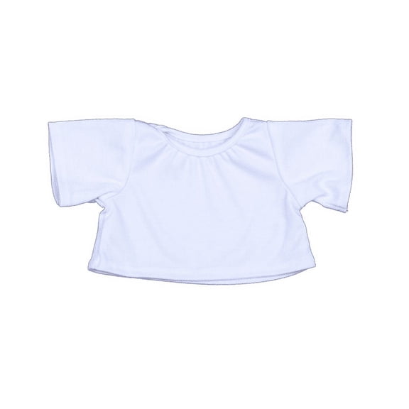 White T-Shirt for 14"-18" Plush Toys, Basic Tee Outfit for Stuffed Animals