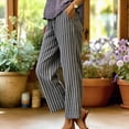 thumbnail image 2 of WULMLEO Womens Linen Pants Elastic Waist Straight Leg Petite Beach Pant Summer Lightweight Casual Lounge Trousers Gray 2XL, 2 of 4