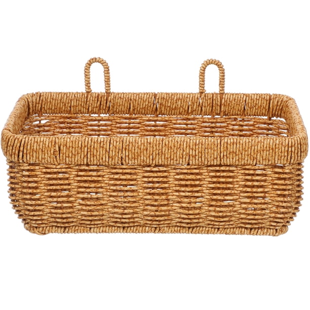 Cesta colgante de pared, cesta de ajo y jengibre, cesta de almacenamiento de frutas, decoración de cesta de flores colgante
