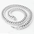 thumbnail image 5 of QQTDFG New Stainless Steel Silver Curb Cuban Chain Necklace Fashion Men Jewelry 7"-40"-16mm-9inch bracelet, 5 of 9
