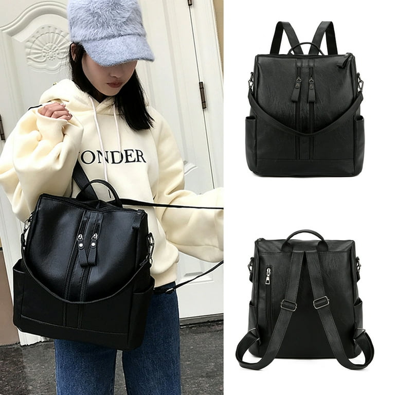 Genuine leather cheap backpack womens