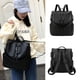 thumbnail image 3 of Mochila de piel auténtica para mujer, bolso de hombro grande e informal, color negro, 3 of 6