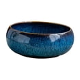 thumbnail image 1 of Maceta de cerámica decorativa, única, esmaltada, estética, multifuncional, redonda. Gradiente azul, 1 of 9