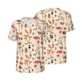 thumbnail image 3 of Daiia Retro Autum Mushrooms Mens Baseball Jersey Button Down Shirts Short Sleeve Sports Uniforms-Large, 3 of 9