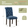 thumbnail image 4 of Upholstered Parsons Dining Chairs Set of 2, Button Tufted High Back,Blue, 4 of 6