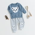 thumbnail image 3 of Okbabeha Baby Boy Clothes Toddler Bear Outfit Long Sleeve Crewneck Sweatshirt and Jogger Pants Fall Winter Clothing, 3 of 7
