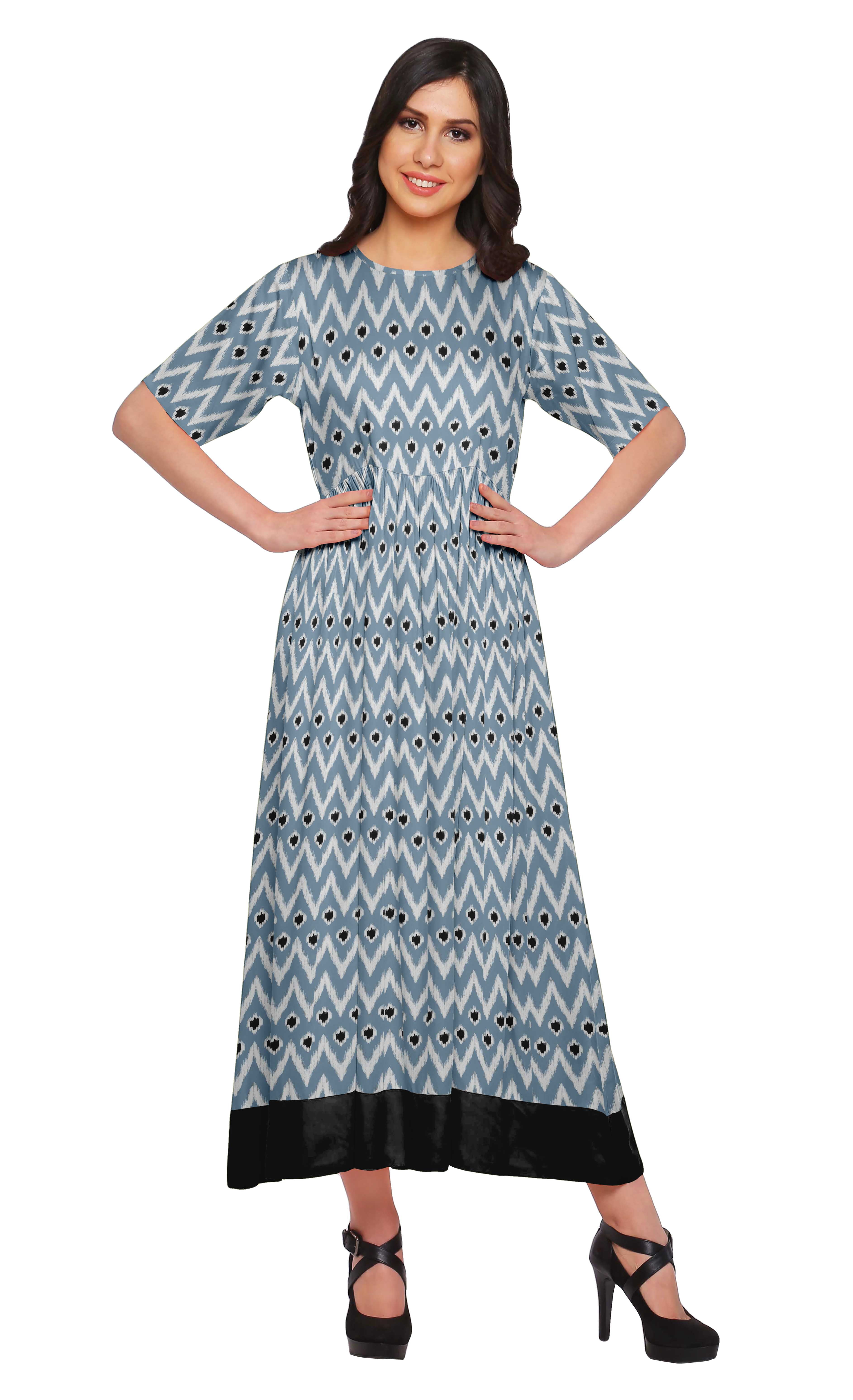 Moomaya Long A-Line tunic Kurti Dress 