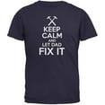thumbnail image 1 of Fathers Day Keep Calm Let Dad Fix It Navy Adult T-Shirt, 1 of 1