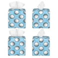 thumbnail image 2 of Goofa Golf Balls 1 Tissue Box Cover PVC Leather Tissue Holder Square Facial Tissue Case Facial Paper Organizer Dispenser for Bathroom, Vanity Countertop, 2 of 8
