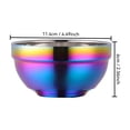 thumbnail image 3 of Stainless Steel Cereal Bowls: Metal Soup Bowl - Double Walled Insulated Large Serving Rice Bowl - Unbreakable Deep Bowls for kitchen 340 ml Appr. Rainbow, 3 of 6