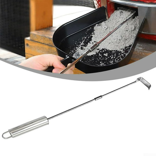 Limited Time Offer, Stainless Steel Wood Burning Grill Ash Rake BBQ Soot Cleaning Tool For Kamado Joe Charcoal Grill