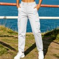 thumbnail image 2 of Dagugfen Cargo Pants for Women Straight Slim Leg Elastic Waist Outdoor Activewear Hiking Camping Pants with Multi Pockets(XL,White), 2 of 7