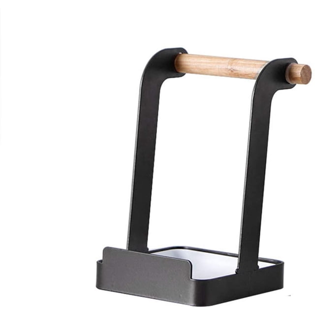 Multi-Function Lid And Spoon Holder, Spoon And Ladle Holder, Kitchen Utensil Holder, Cutting Board Holder, Spoon Rest, Black