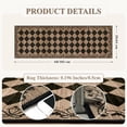 thumbnail image 3 of RUG ROBOT 2' x 6' Runner Rug for Hallway, Non Slip Washable Checkered Rug for Kitchen, Brown Neutral Bathroom Home Decor Plaid Diamond Low Pile Print Carpet for Entryway Bedroom Laundry, 3 of 7