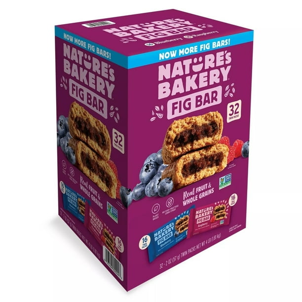 Nature's Bakery Fig Bars Variety Pack, Blueberry & Raspberry, 2 Ounce