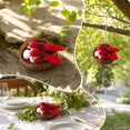 thumbnail image 4 of Artificial Sparrow Nest Set, 2 Clip On Birds with Rattan Nest and Faux Eggs, Realistic Feathered Ornaments for Tree and Wreath - Red, 4 of 6